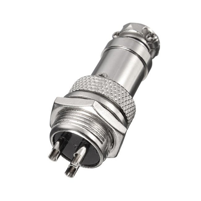 GX16 3-PIN screw on industrial connector plug socket - الصورة 2