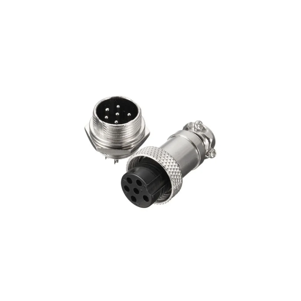 GX16-6 16mm 6 Pin Male & Female Wire Panel Connector Aviation Connector Socket Plug - الصورة 2